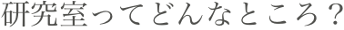 研究室ってどんなところ？